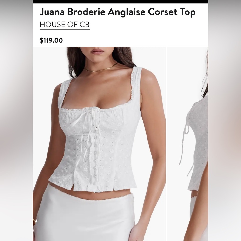 House of CB Juana White Broderie Anglaise Top
